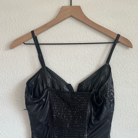 Y2k Wildcat Womens Medium Faux Leather Tank Top Whimisgoth Grunge Lace Y2K - Picture 8 of 9